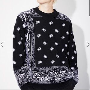 RtA Creed paisley print cashmere crew neck pullover sweater Size XS NWT